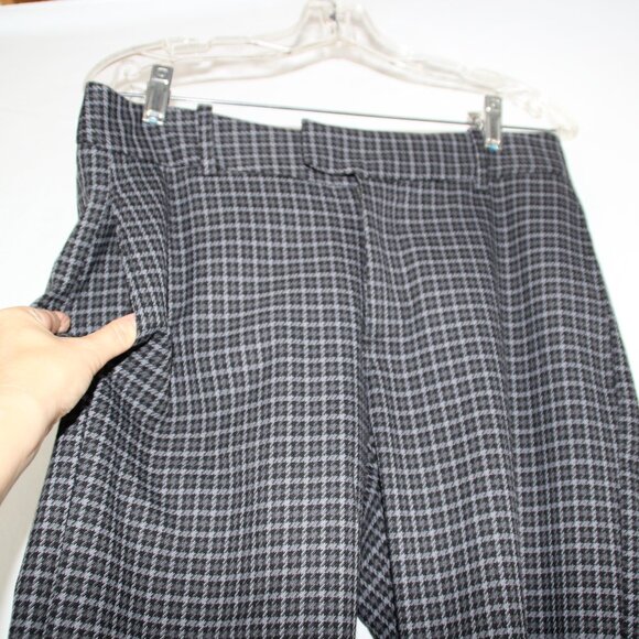 Free People Women's Jana Flare Trouser Pants Houndstooth Plaid Black Gray Sz 6 - Picture 8 of 14